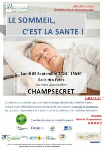 Read more about the article Conférence sur le sommeil et séances de sophrologie